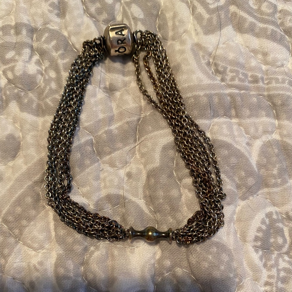 Pandora silver multi strand bracelet
